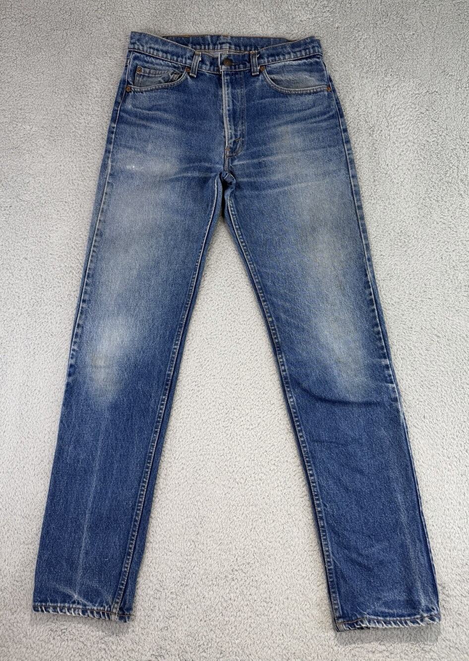 Vtg 1991 Levi's 505 Jeans Mens 32x33 Blue Denim Straight Whiskers Faded USA Made